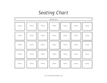 Large Class Seating Chart Teachers Printable
