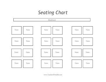Pair Pods Seating Chart Teachers Printable