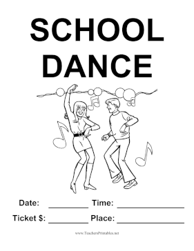 School Dance Sign Teachers Printable