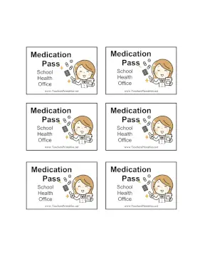 School Medication Hall Pass Teachers Printable