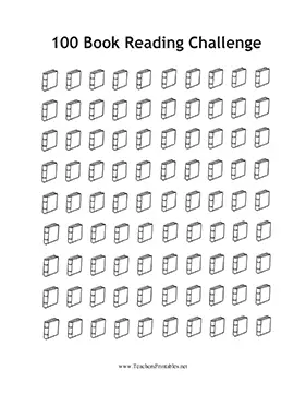 100 Book Reading Challenge Teachers Printable