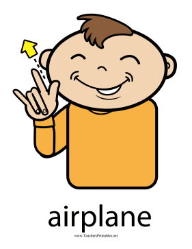 Airplane Sign Color Teachers Printable