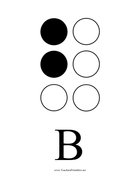 Braille B Teachers Printable