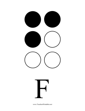 Braille F Teachers Printable