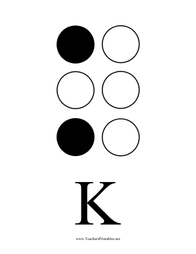 Braille K Teachers Printable