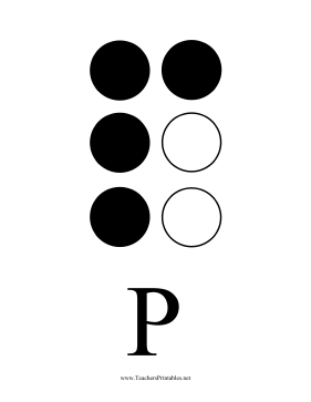 Braille P Teachers Printable