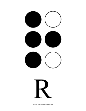 Braille R Teachers Printable