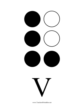 Braille V Teachers Printable