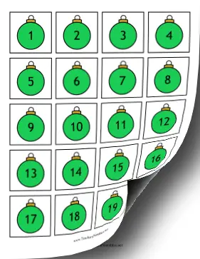 Calendar Dates Ornaments Teachers Printable