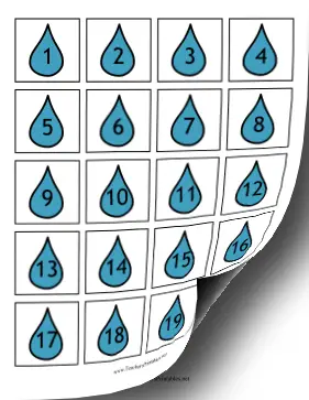 Calendar Dates Raindrops Teachers Printable