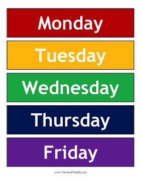 Calendar Weekdays Background