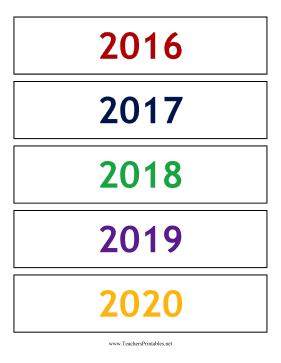 Calendar Years Color