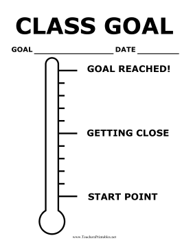 goal thermometer template word
