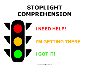 Classroom Stoplight Poster Teachers Printable