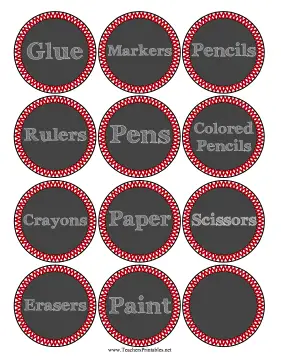 Classroom Supplies Labels Teachers Printable