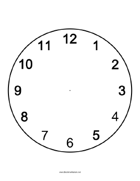 Clock face Blackline Master