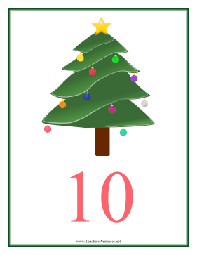 Count Chart 10 Christmas Teachers Printable