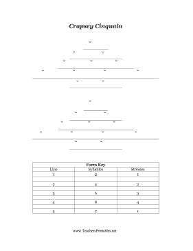 Crapsey Cinquain Teachers Printable