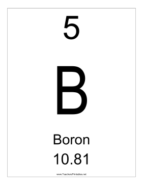 Boron Teachers Printable