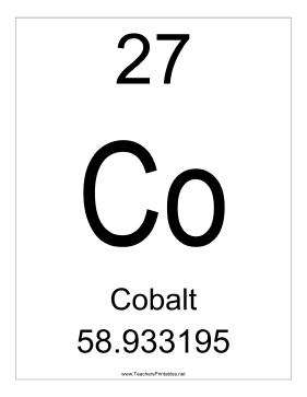 Cobalt Teachers Printable