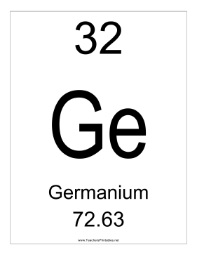 Germanium Teachers Printable