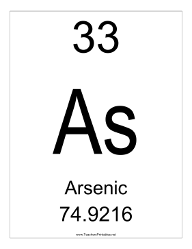 Arsenic Teachers Printable