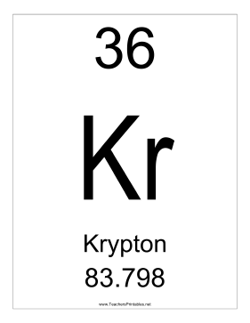 Krypton Teachers Printable