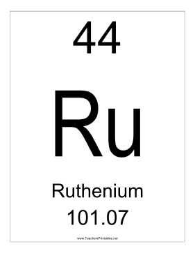 Ruthenium Teachers Printable