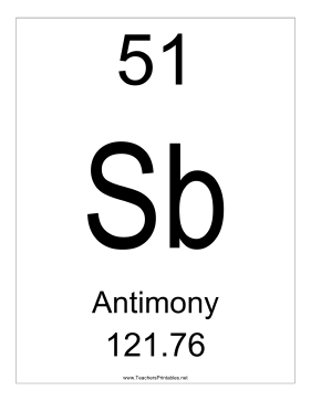 Antimony Teachers Printable