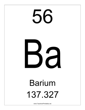 Barium Teachers Printable