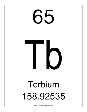 Terbium Teachers Printable