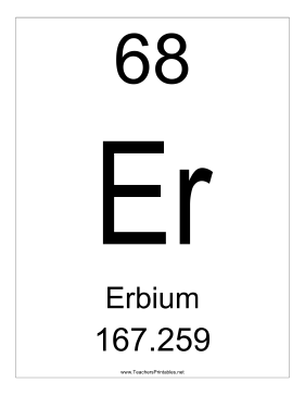 Erbium Teachers Printable