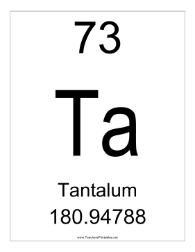 Tantalum Teachers Printable