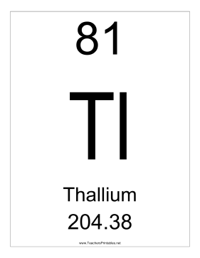 Thallium Teachers Printable