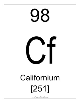 Californium Teachers Printable