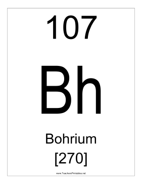 Bohrium Teachers Printable