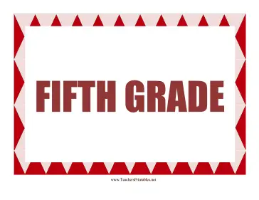 Fifth Grade Sign