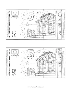 worksheet 5 euro - Openclipart