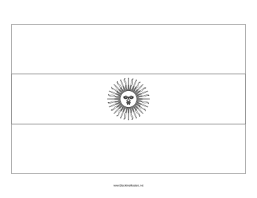 Flag of Argentina Blackline Master Teachers Printable