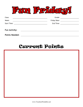 Fun Friday Form Teachers Printable