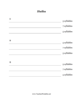 Haiku Teachers Printable