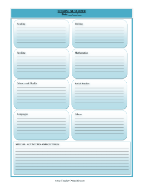 Homeschool Lesson Planner Teachers Printable