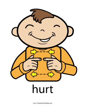 Hurt Sign Color Teachers Printable