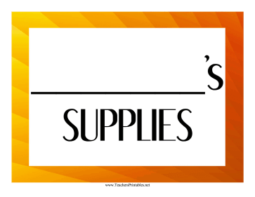 Individual Student Supplies Label Teachers Printable