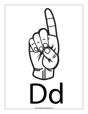 Letter D-Outline-With Label Teachers Printable