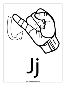 Letter J-Outline-With Label Teachers Printable