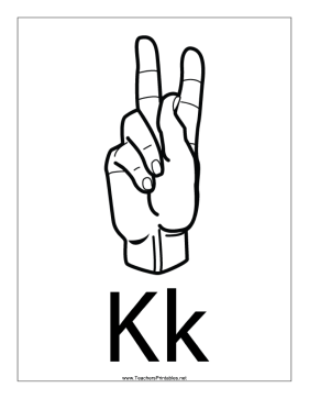 Letter K-Outline-With Label Teachers Printable