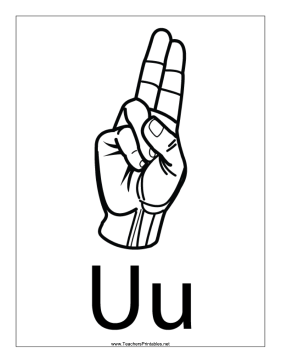 Letter U-Outline-With Label Teachers Printable