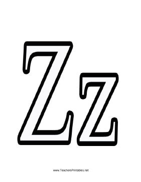 Letter Z Teachers Printable