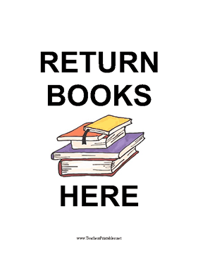 Library Book Return Teachers Printable